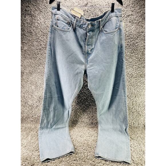 Mens H&M Relaxed Thigh To Bottom Straight Leg Button Fly Jeans Size 36x32 New - Picture 1 of 10